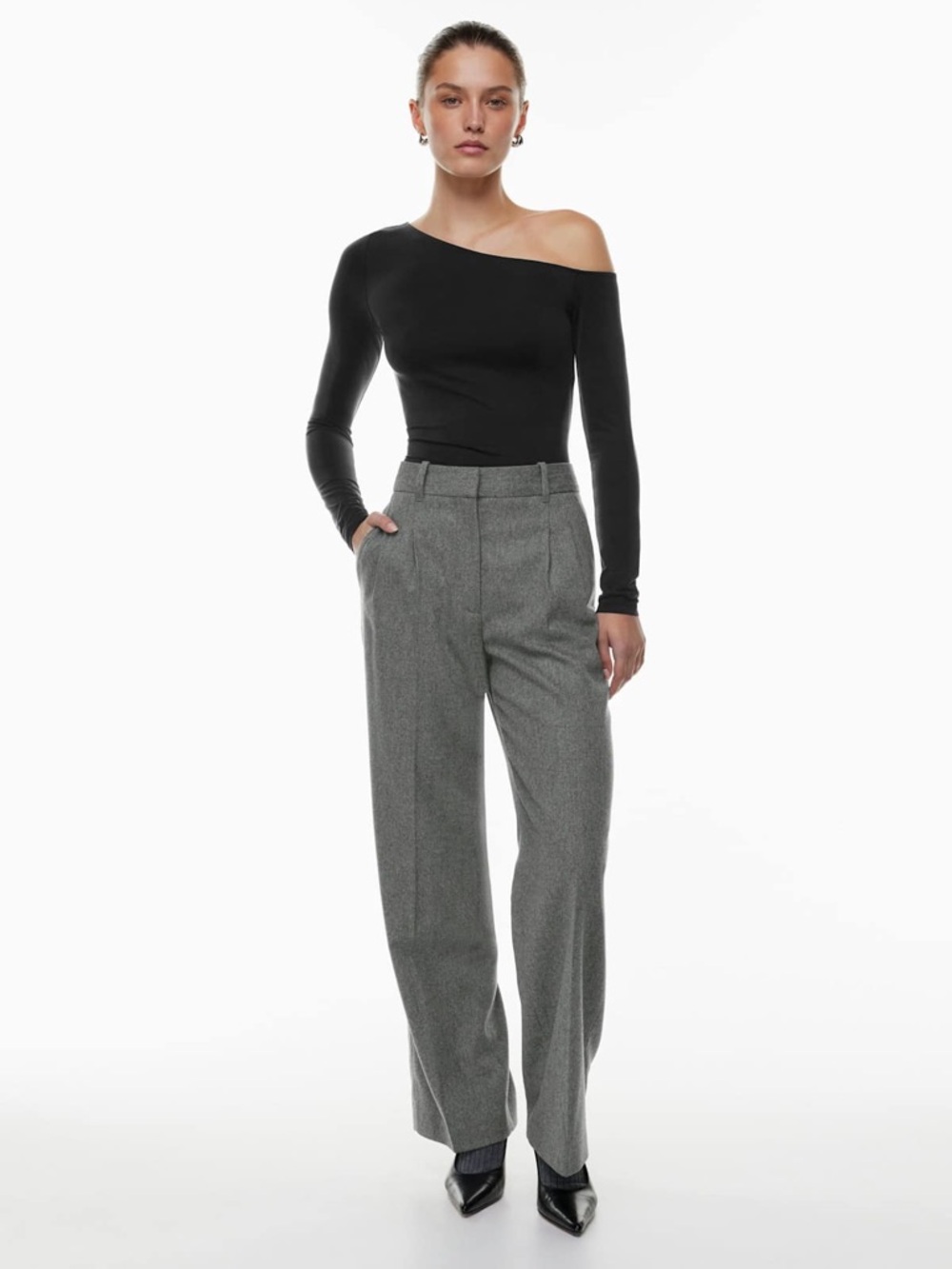 nwot Wilfred Effortless Pant wool cashmere Heather Medium Grey 6